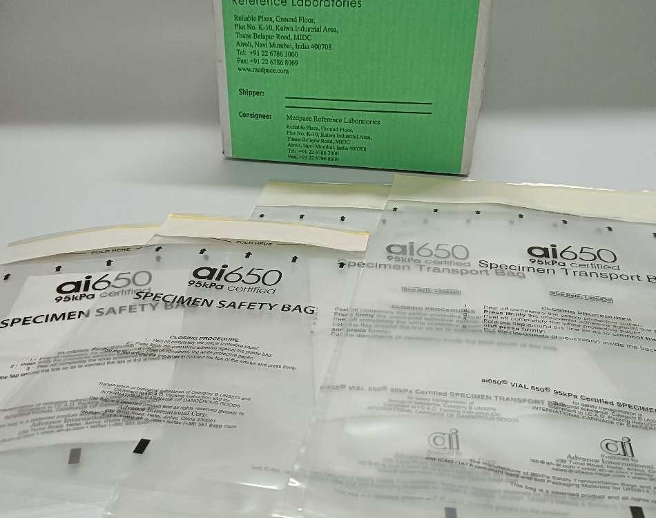Bolsa de transporte de muestras biológicas 95kpa 100% tipo plástico LDPE