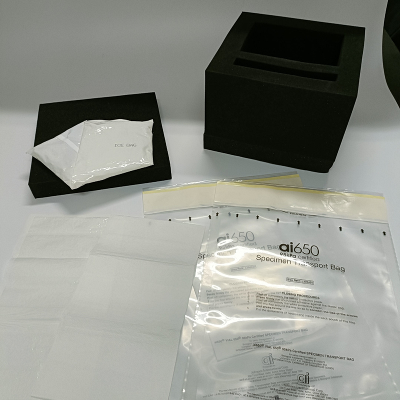 Residuos químicos y peligros biológicos Bolsa de transporte de muestras Cerradura con cremallera para uso en laboratorio