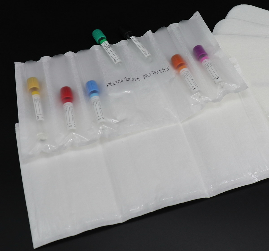 Blanco 7 agujeros de almacenamiento 95kPa Bolsas de muestras empaquetadas individualmente 9 x 12 pulgadas
