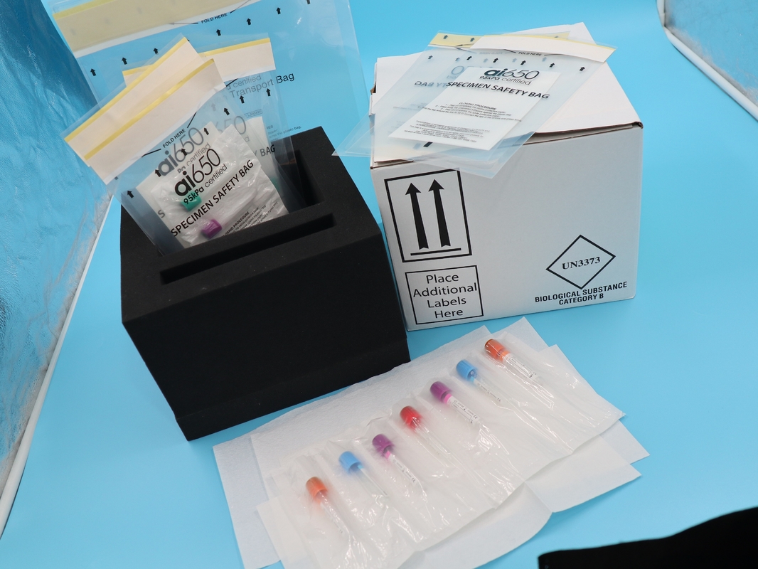 Paquete de hielo de gel refrigerante y bolsas de plástico de 95 kPa para la recolección de muestras de sangre líquida