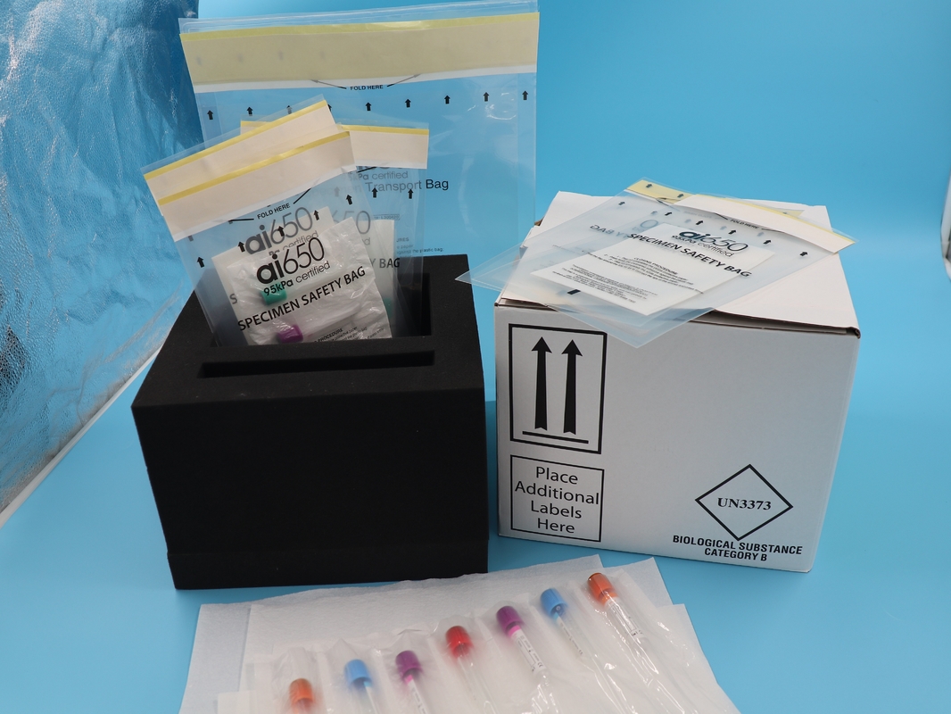 Paquete de hielo de gel refrigerante y bolsas de plástico de 95 kPa para la recolección de muestras de sangre líquida