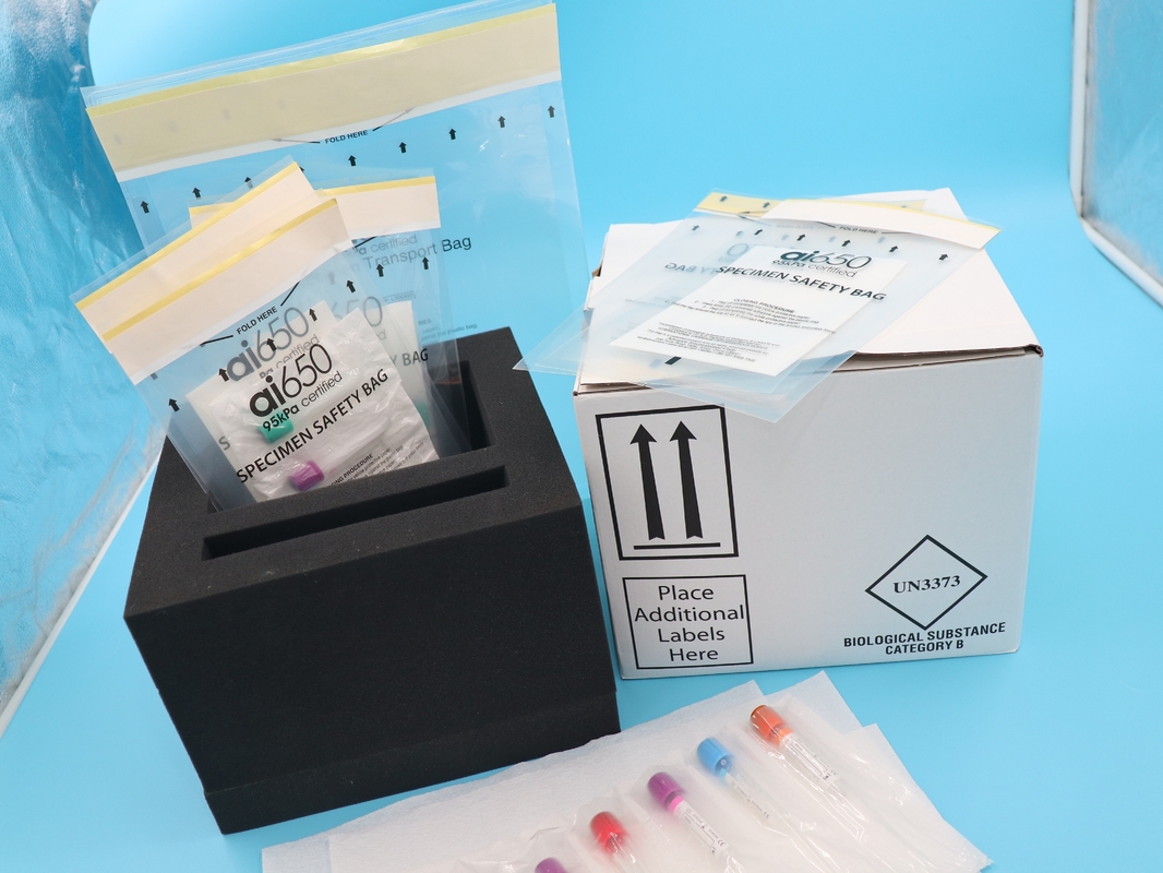 Paquete de hielo de gel refrigerante y bolsas de plástico de 95 kPa para la recolección de muestras de sangre líquida
