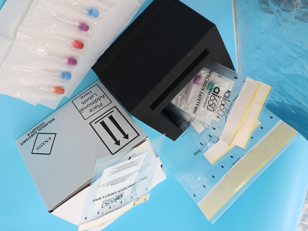 Paquete de hielo de gel refrigerante y bolsas de plástico de 95 kPa para la recolección de muestras de sangre líquida