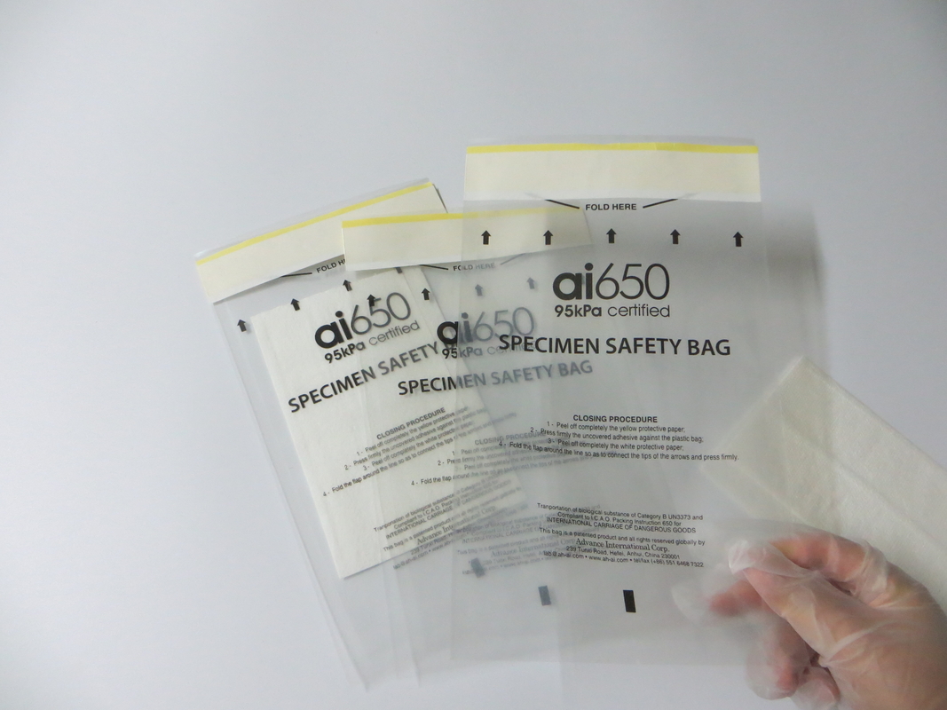 AI650 Pad de absorción para el transporte de muestras médicas o clínicas o de diagnóstico 75 mm X 100 mm Y absorción de 50