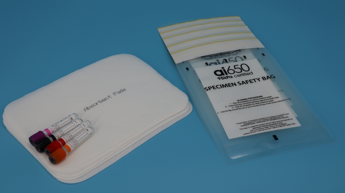 AI650 Venta caliente Ziplock Laboratorio cierre de cerradura Bio Hazard Biohazard transportador de muestras Bolsa de muestras poli