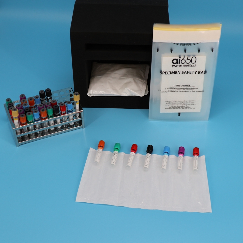 Transporte de bolsas de transporte de muestras de seguridad de 300 mm x 420 mm 95 KPa para uso médico o clínico