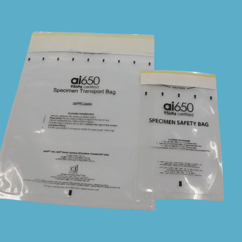 S168283 95 Bolsas de transporte de seguridad para el transporte de muestras médicas, clínicas o de diagnóstico OD 165mm X 283m