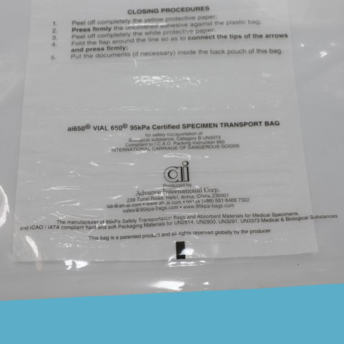 # S168283 Ai650 Bolsas de transporte de seguridad para el transporte de muestras de diagnóstico clínico médico