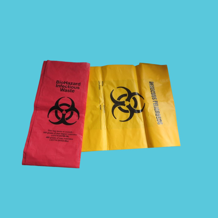 Bolsas de desechos de riesgo biológico Bolsas de desecho de desechos infecciosos de desecho de desecho de desecho rojo de grado médico 24.4inx24.4in