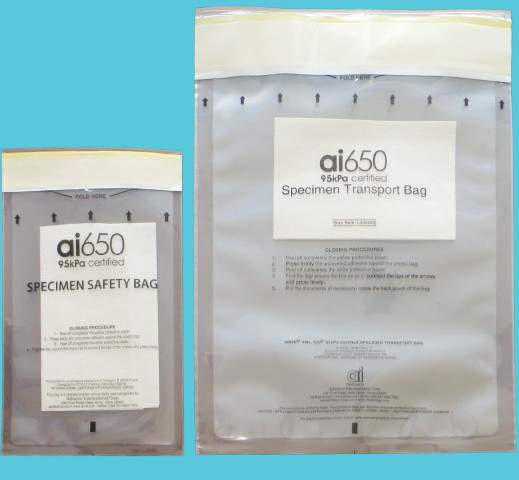 Ai650 95kpa Bolsas de muestras aislamiento transporte bolsas de plástico Sampe bolsas pequeñas en las enfermerías laboratorios instalaciones de investigación