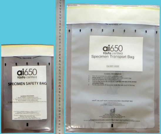 Tubo de muestreo Bolsa de muestras Biológica Bolsa de transporte de sangre de muestras Bolsa de seguridad de entrega Bolsa de recogida patológica paquete de cierre con cremallera