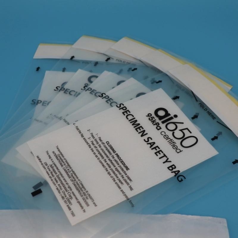 Suministro de la fábrica 95kpa Bolsas de muestras reclutables Bolsas de muestras de transporte con cremallera Bolsa de recolección de muestras