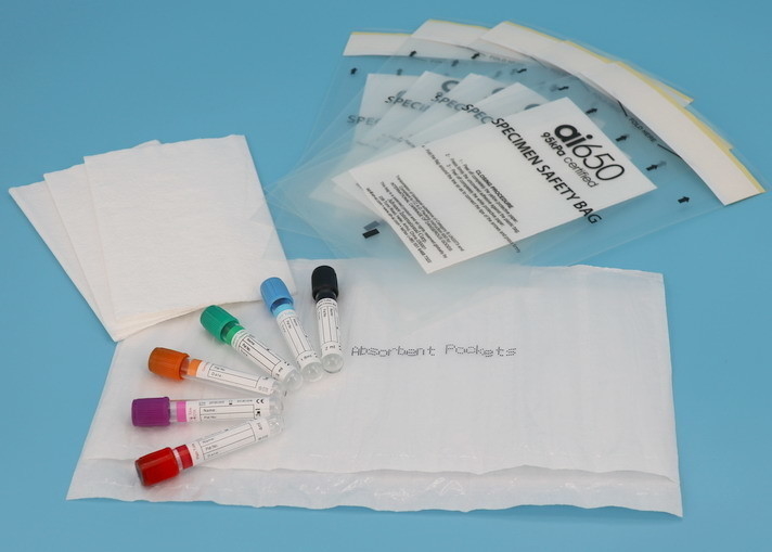 95 Kpa Saco de embalaje de seguridad para riesgos biológicos Bolsas de muestras autoadhesivas para transporte médico para el transporte de personas