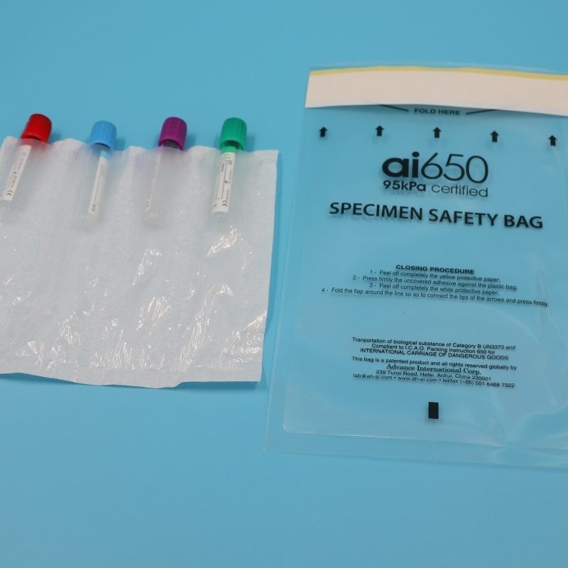 Muestra gratuita Bolsa de muestras desechables Muestra médica de laboratorio Muestra de riesgo biológico Bolsa de muestras