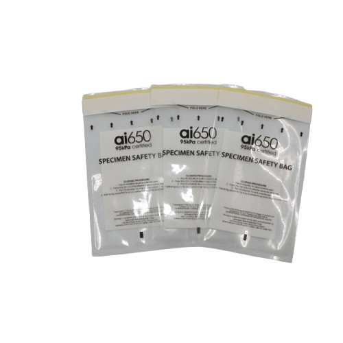 95 Kpa Bolsas médicas de riesgo biológico para laboratorio 95 Kpa Bolsa de transporte de muestras autocierrable Bolsa de recogida para el hospital