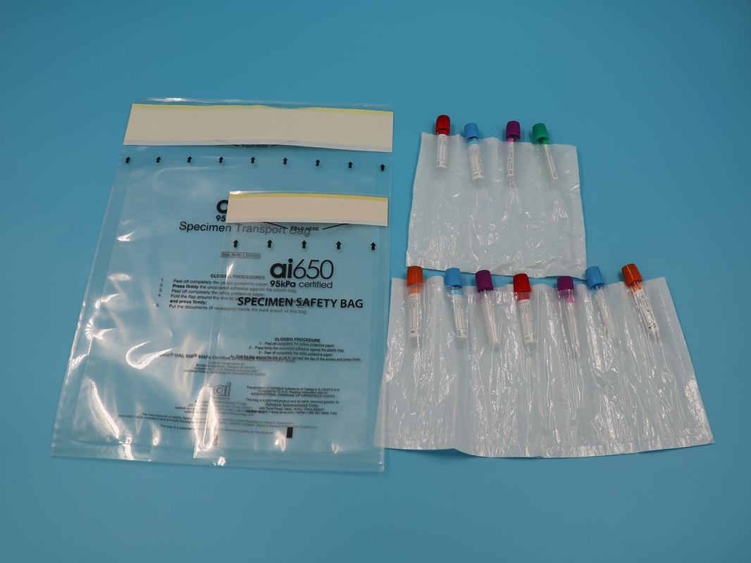 Bolsas de transporte de muestras de riesgo biológico de grado médico para muestras de diagnóstico