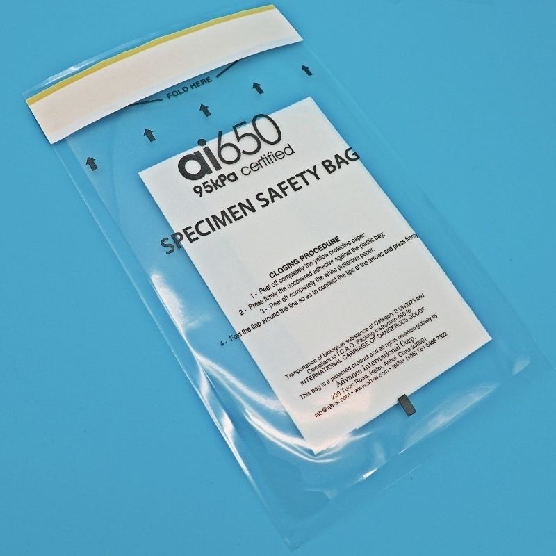 Bolsas de recogida de muestras con cierre sellado para el transporte de muestras de sangre y especímenes de laboratorio