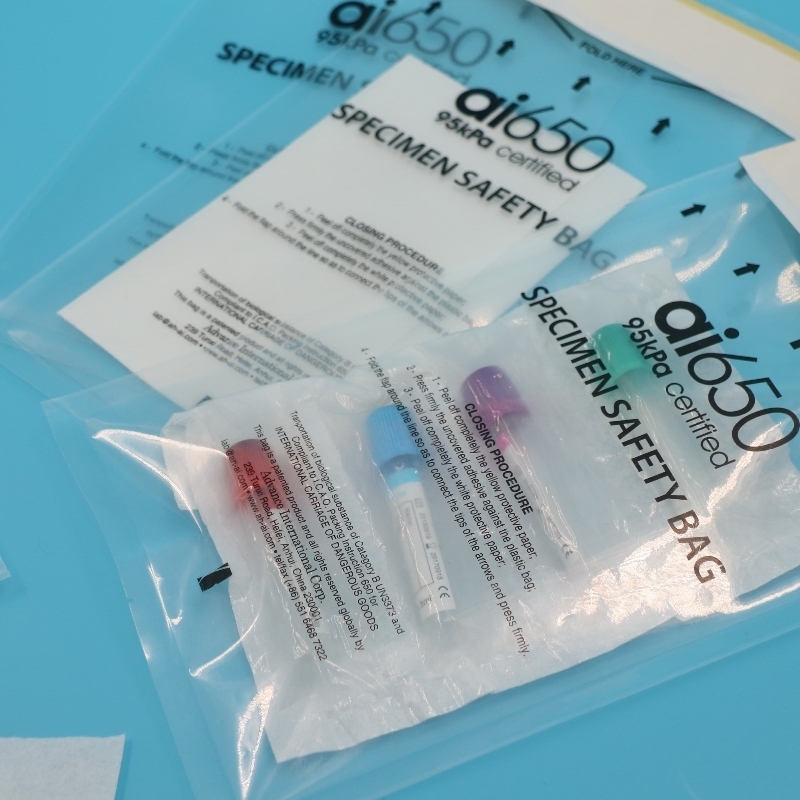 Caja de envío de especímenes a prueba de fugas con bolsas transparentes UN3373 y bolsa absorbente para muestras médicas