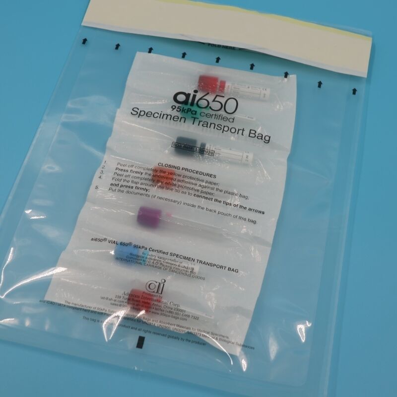 Bolsas para especímenes de riesgo biológico con forro absorbente para transporte y almacenamiento seguros de muestras de sangre, a prueba de fugas de laboratorio