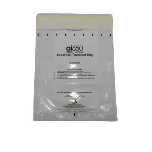 Bolsas de transporte de muestras de 95 kPa UN3373 - Bolsa de transporte médico de alta presión para muestras de sangre, orina y heces con biohazard AI650