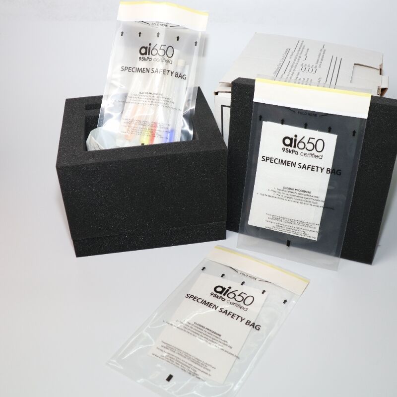 Bolsa de Transporte de Muestras de 95 kPa con Almohadilla de Alta Absorción – Bolsa de Biopeligro a Prueba de Fugas para la Seguridad de Muestras de Agua y Diagnóstico