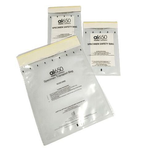 Bolsa para Muestras de Riesgo Biológico con Bolsillo Absorbente Probada a 95kPa a Prueba de Fugas para Transporte de Laboratorio