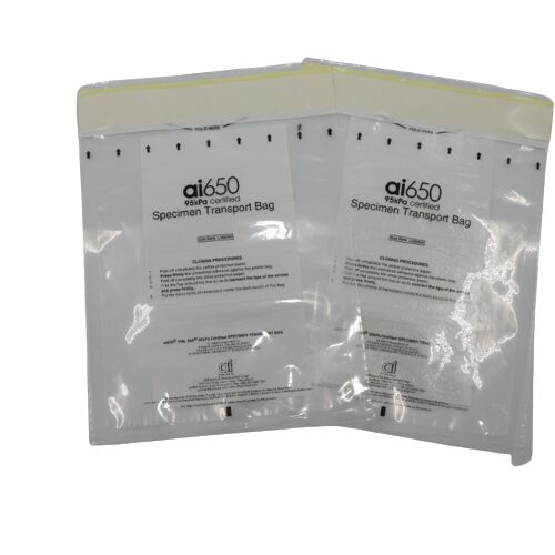 Lab 3 Layer 95kPa Adhesive Specimen Transport Bag With Zip Lock Biohazard Design