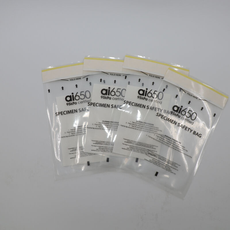 Bolsa de transporte de muestras de riesgo biológico de 95kpa Bolsa de cremallera a prueba de fugas, Bolsa de muestras médicas recargable para uso en laboratorio y hospital