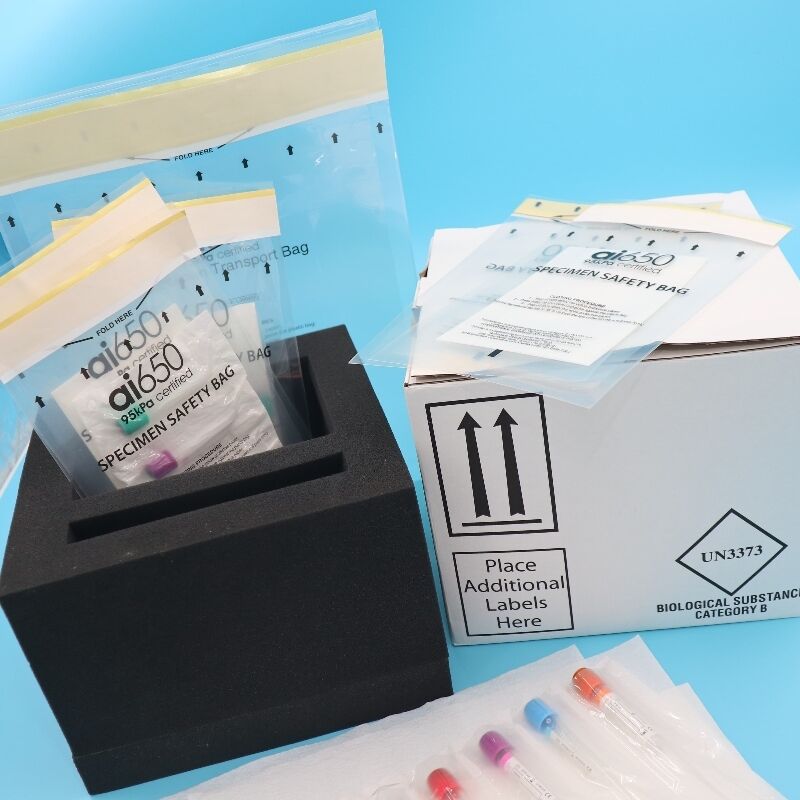 Kit de transporte de muestras de tejido UN3373 Caja de transporte con embalaje secundario para material biológico y bolsa isotérmica para el transporte de muestras