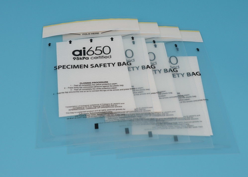 Laboratorio hermético de los bolsos del espécimen de AI650 95kPa para el embalaje del transporte del espécimen de la detección