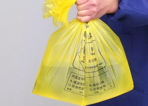 Color negro bolso del escudete del lado del reemplazo de 60 del galón del Biohazard bolsos de basura biodegradable